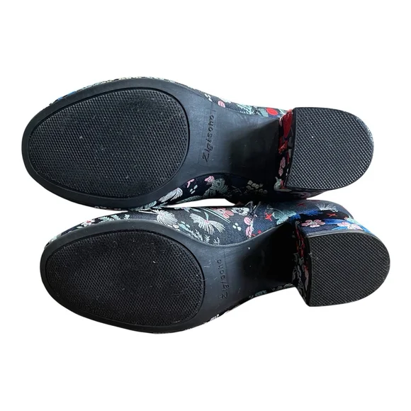 Zigi Soho Nydia Ankle Booties Boots Womens Size 6 Black Multi Floral Side Zipper - Picture 4 of 6